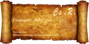 Csenger Róza névjegykártya